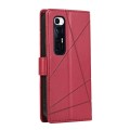 For Xiaomi Mi 10s PU Genuine Leather Texture Embossed Line Phone Case(Red)