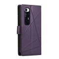 For Xiaomi Mi 10s PU Genuine Leather Texture Embossed Line Phone Case(Purple)