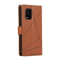 For Xiaomi Mi 10 Lite PU Genuine Leather Texture Embossed Line Phone Case(Brown)
