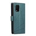 For Xiaomi Mi 10 Lite PU Genuine Leather Texture Embossed Line Phone Case(Green)