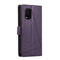 For Xiaomi Mi 10 Lite PU Genuine Leather Texture Embossed Line Phone Case(Purple)