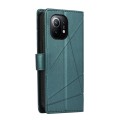 For Xiaomi Mi 11 PU Genuine Leather Texture Embossed Line Phone Case(Green)