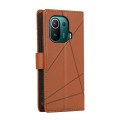 For Xiaomi Mi 11 Pro PU Genuine Leather Texture Embossed Line Phone Case(Brown)