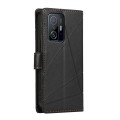 For Xiaomi Mi 11T PU Genuine Leather Texture Embossed Line Phone Case(Black)