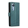 For Xiaomi 12 PU Genuine Leather Texture Embossed Line Phone Case(Green)