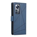 For Xiaomi 12 Pro PU Genuine Leather Texture Embossed Line Phone Case(Blue)