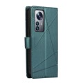 For Xiaomi 12 Pro PU Genuine Leather Texture Embossed Line Phone Case(Green)