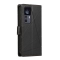 For Xiaomi 12T PU Genuine Leather Texture Embossed Line Phone Case(Black)