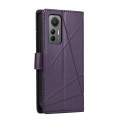 For Xiaomi 12 Lite PU Genuine Leather Texture Embossed Line Phone Case(Purple)