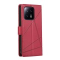 For Xiaomi 13 PU Genuine Leather Texture Embossed Line Phone Case(Red)