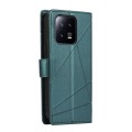 For Xiaomi 13 PU Genuine Leather Texture Embossed Line Phone Case(Green)