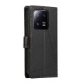For Xiaomi 13 Pro PU Genuine Leather Texture Embossed Line Phone Case(Black)