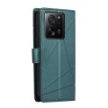 For Xiaomi 13T PU Genuine Leather Texture Embossed Line Phone Case(Green)