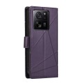 For Xiaomi 13T PU Genuine Leather Texture Embossed Line Phone Case(Purple)
