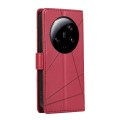 For Xiaomi 13 Ultra PU Genuine Leather Texture Embossed Line Phone Case(Red)