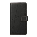 For Xiaomi Poco C40 PU Genuine Leather Texture Embossed Line Phone Case(Black)