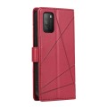 For Xiaomi Poco M3 PU Genuine Leather Texture Embossed Line Phone Case(Red)