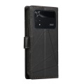For Xiaomi Poco M4 Pro PU Genuine Leather Texture Embossed Line Phone Case(Black)