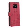 For Xiaomi Poco X3 PU Genuine Leather Texture Embossed Line Phone Case(Red)