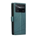 For Xiaomi Poco X4 Pro 5G PU Genuine Leather Texture Embossed Line Phone Case(Green)