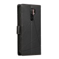 For Xiaomi Redmi 9 PU Genuine Leather Texture Embossed Line Phone Case(Black)