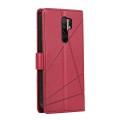 For Xiaomi Redmi 9 PU Genuine Leather Texture Embossed Line Phone Case(Red)