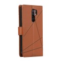 For Xiaomi Redmi 9 PU Genuine Leather Texture Embossed Line Phone Case(Brown)