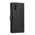 For Xiaomi Redmi 9A PU Genuine Leather Texture Embossed Line Phone Case(Black)