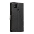 For Xiaomi Redmi 9C PU Genuine Leather Texture Embossed Line Phone Case(Black)