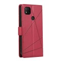 For Xiaomi Redmi 9C PU Genuine Leather Texture Embossed Line Phone Case(Red)
