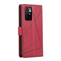 For Xiaomi Redmi 10 2022 PU Genuine Leather Texture Embossed Line Phone Case(Red)