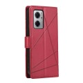 For Xiaomi Redmi 10 5G PU Genuine Leather Texture Embossed Line Phone Case(Red)