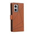For Xiaomi Redmi 10 5G PU Genuine Leather Texture Embossed Line Phone Case(Brown)