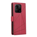 For Xiaomi Redmi 10A PU Genuine Leather Texture Embossed Line Phone Case(Red)