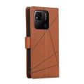For Xiaomi Redmi 10A PU Genuine Leather Texture Embossed Line Phone Case(Brown)