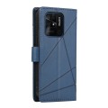 For Xiaomi Redmi 10C PU Genuine Leather Texture Embossed Line Phone Case(Blue)