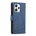 For Xiaomi Redmi 12 PU Genuine Leather Texture Embossed Line Phone Case(Blue)