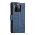 For Xiaomi Redmi 12C PU Genuine Leather Texture Embossed Line Phone Case(Blue)