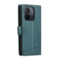 For Xiaomi Redmi 12C PU Genuine Leather Texture Embossed Line Phone Case(Green)