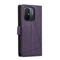 For Xiaomi Redmi 12C PU Genuine Leather Texture Embossed Line Phone Case(Purple)