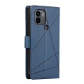 For Xiaomi Redmi A1+ PU Genuine Leather Texture Embossed Line Phone Case(Blue)