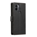 For Xiaomi Redmi A1+ PU Genuine Leather Texture Embossed Line Phone Case(Black)