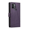 For Xiaomi Redmi A1+ PU Genuine Leather Texture Embossed Line Phone Case(Purple)