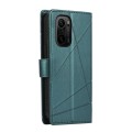 For Xiaomi Redmi K40 PU Genuine Leather Texture Embossed Line Phone Case(Green)