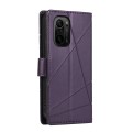 For Xiaomi Redmi K40 PU Genuine Leather Texture Embossed Line Phone Case(Purple)