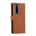 For Xiaomi Redmi K60 PU Genuine Leather Texture Embossed Line Phone Case(Brown)