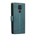 For Xiaomi Redmi Note 9 PU Genuine Leather Texture Embossed Line Phone Case(Green)