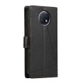 For Xiaomi Redmi Note 9T PU Genuine Leather Texture Embossed Line Phone Case(Black)