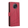 For Xiaomi Redmi Note 9T PU Genuine Leather Texture Embossed Line Phone Case(Red)