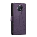 For Xiaomi Redmi Note 9T PU Genuine Leather Texture Embossed Line Phone Case(Purple)